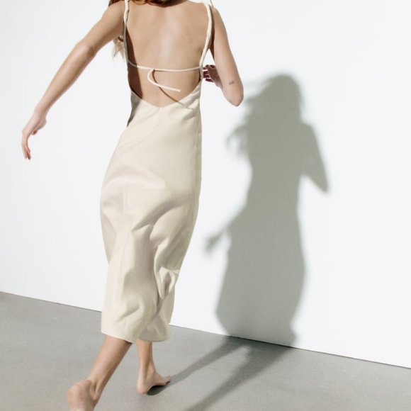 Zara Cream Midi Dress - Picture 2 of 16